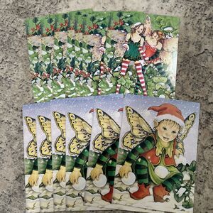 Christmas Fairy Elf Sprite Tree-Free Greeting Cards Set Of 13 NO Envelopes